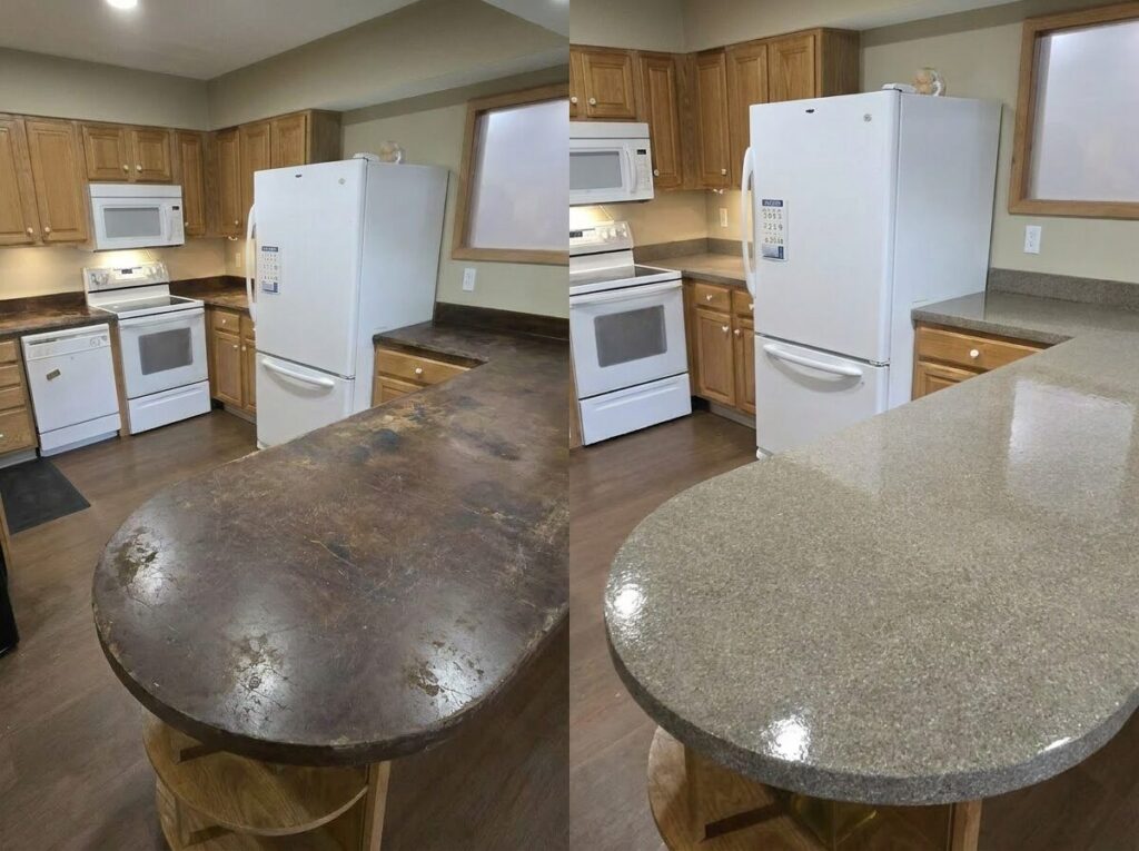 Before and After Countertop Reglazing near Columbus, OH Before and After Countertop Reglazing near Columbus, OH